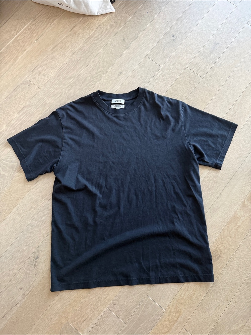 COS Cotton Short Sleeve Shirt Size M Dark Grey